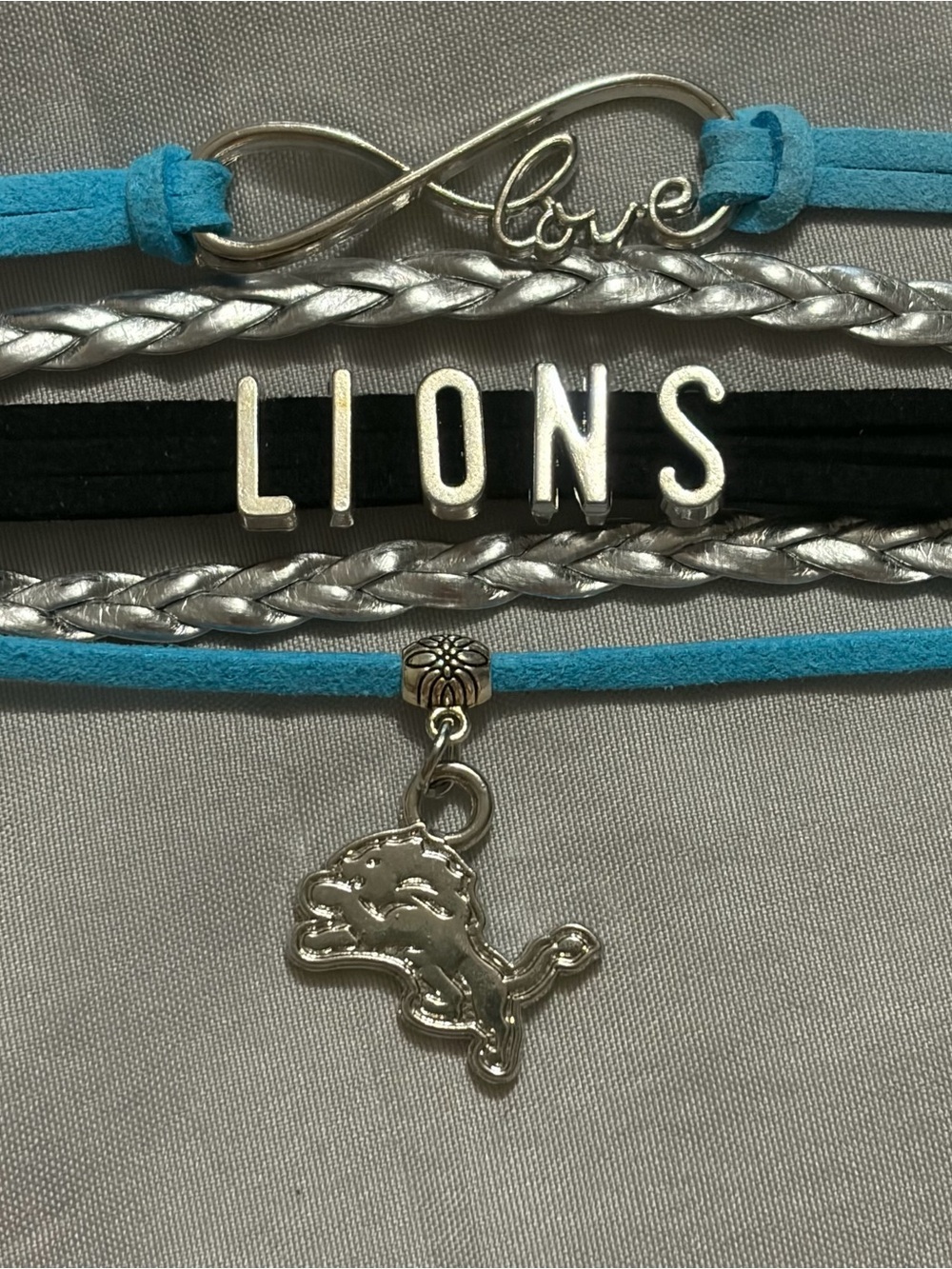 ❤️FREEw/PURCHASE Detroit Lions Bracelet Turquoise Silver LIONS NFL Fan Jewelry